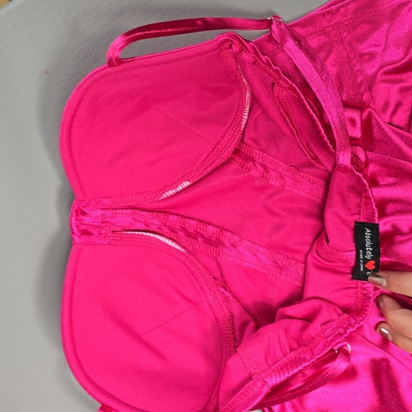 Absolutely love it hot pink spaghetti strap mini dress women's size medium - Picture 9 of 9